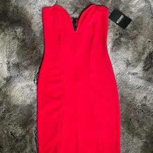 Missguided Women's Red 'bandeau' Body-con Dress